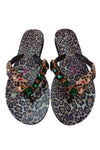 Jewel Rhinestone Leopard Print High Heels