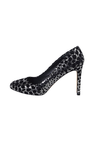 Jewel Leopard Rhinestone Black High Heels