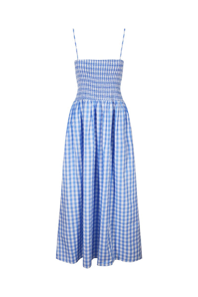 Rich Fashion Smocked Gingham Maxi Dress Rich Fashion Smocked Gingham Maxi Dress