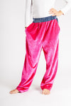 Adrian Schachter Raspberry Pink Velvet Tracksuit Trousers