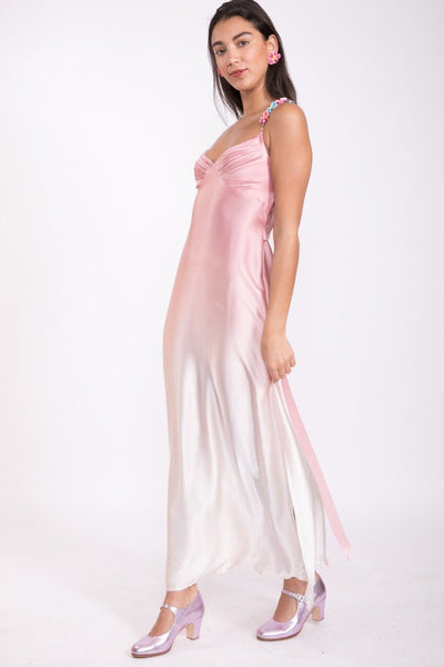 pale pink silk dress Pale Pink PrettyLittleThing Satin Cowl Back Lace Detail Maxi Dress