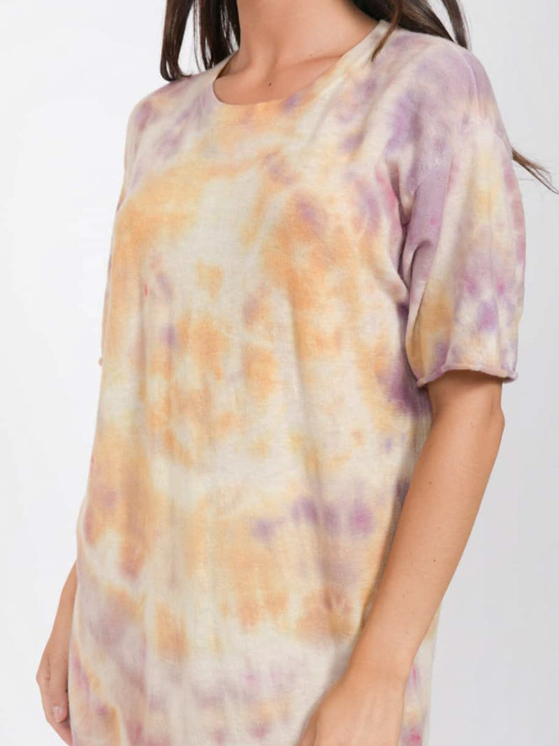 Yellow and Purple Tie Dye Cashmere Jumper by SW3
