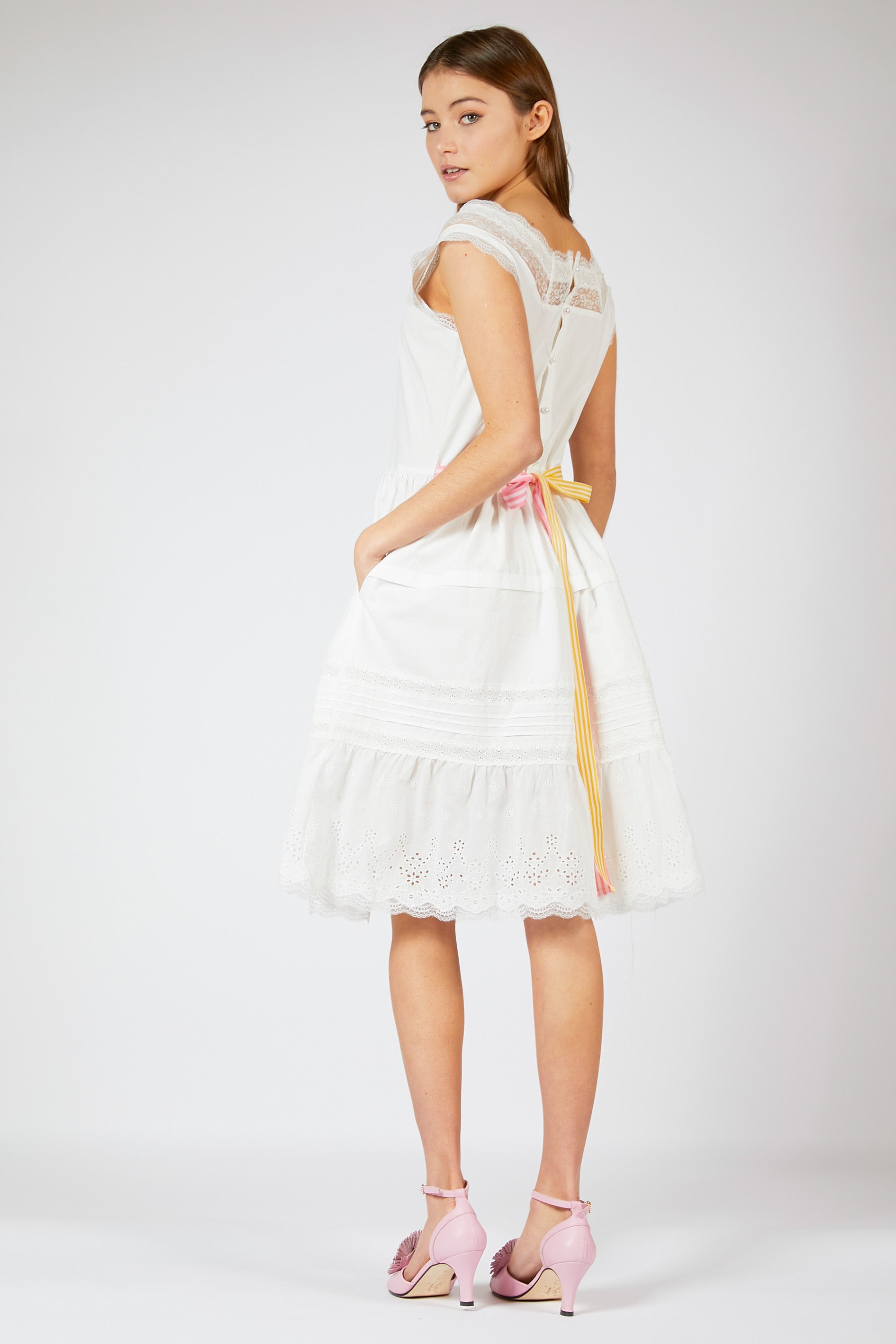 Rich Fashion Cotton Lace Trim Summer Dress