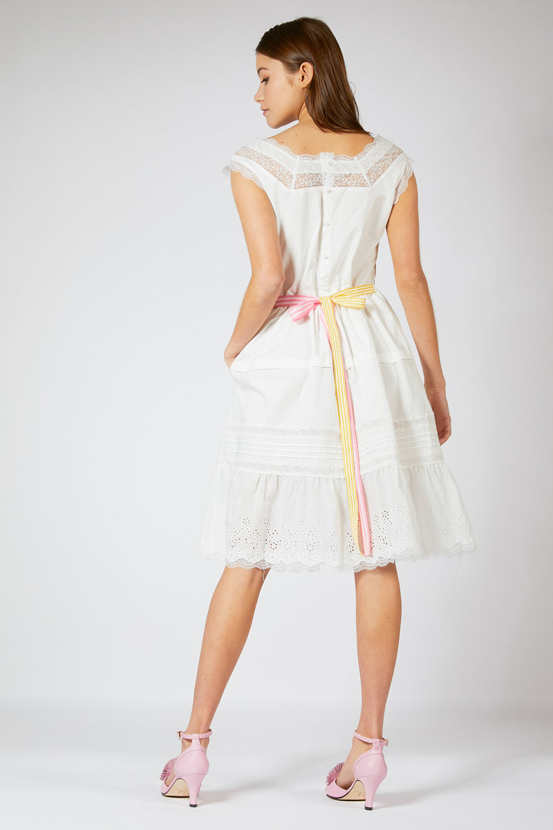 Cotton Lace Trim Summer Dress