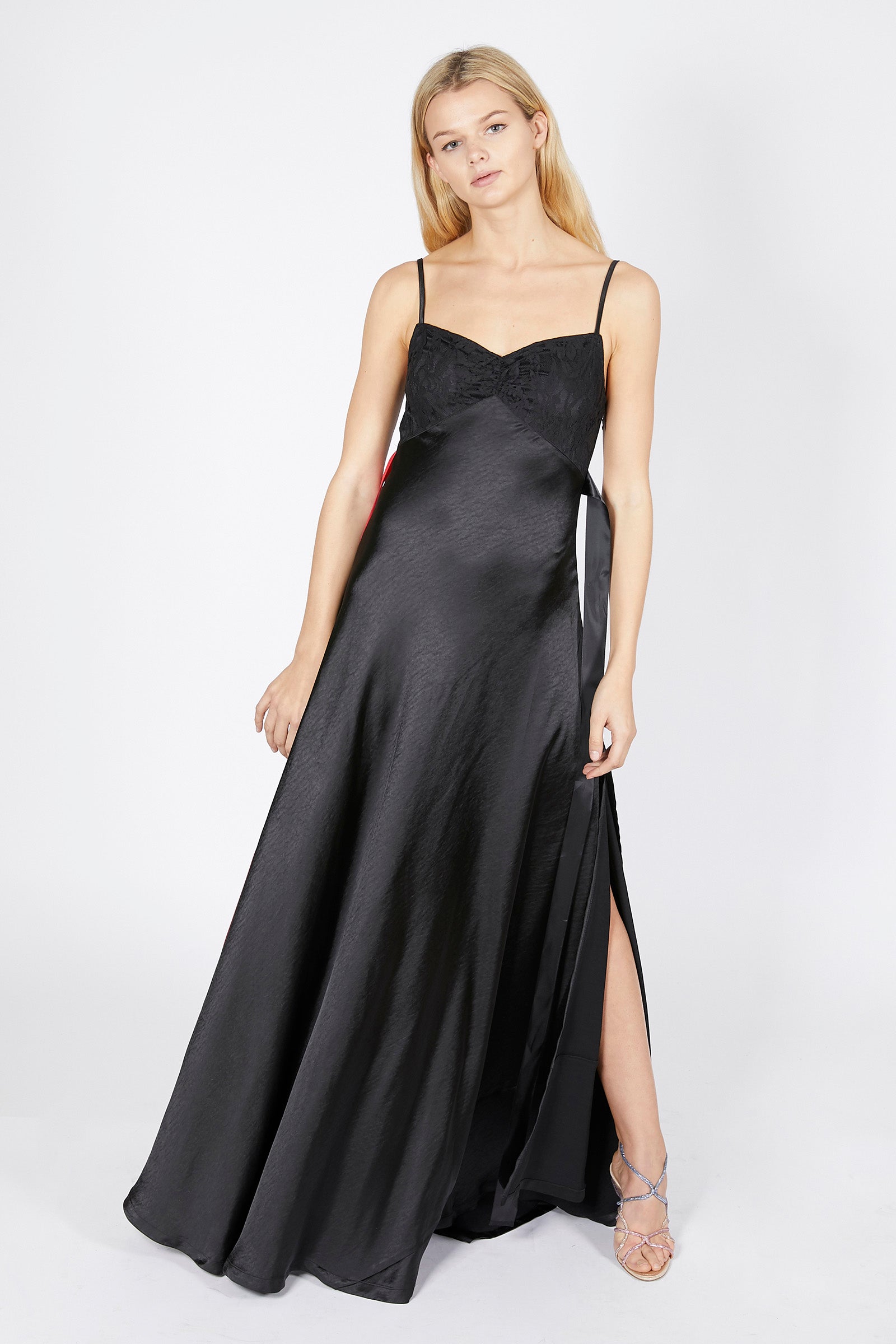 Rich Fashion Satin Strappy Maxi Dress