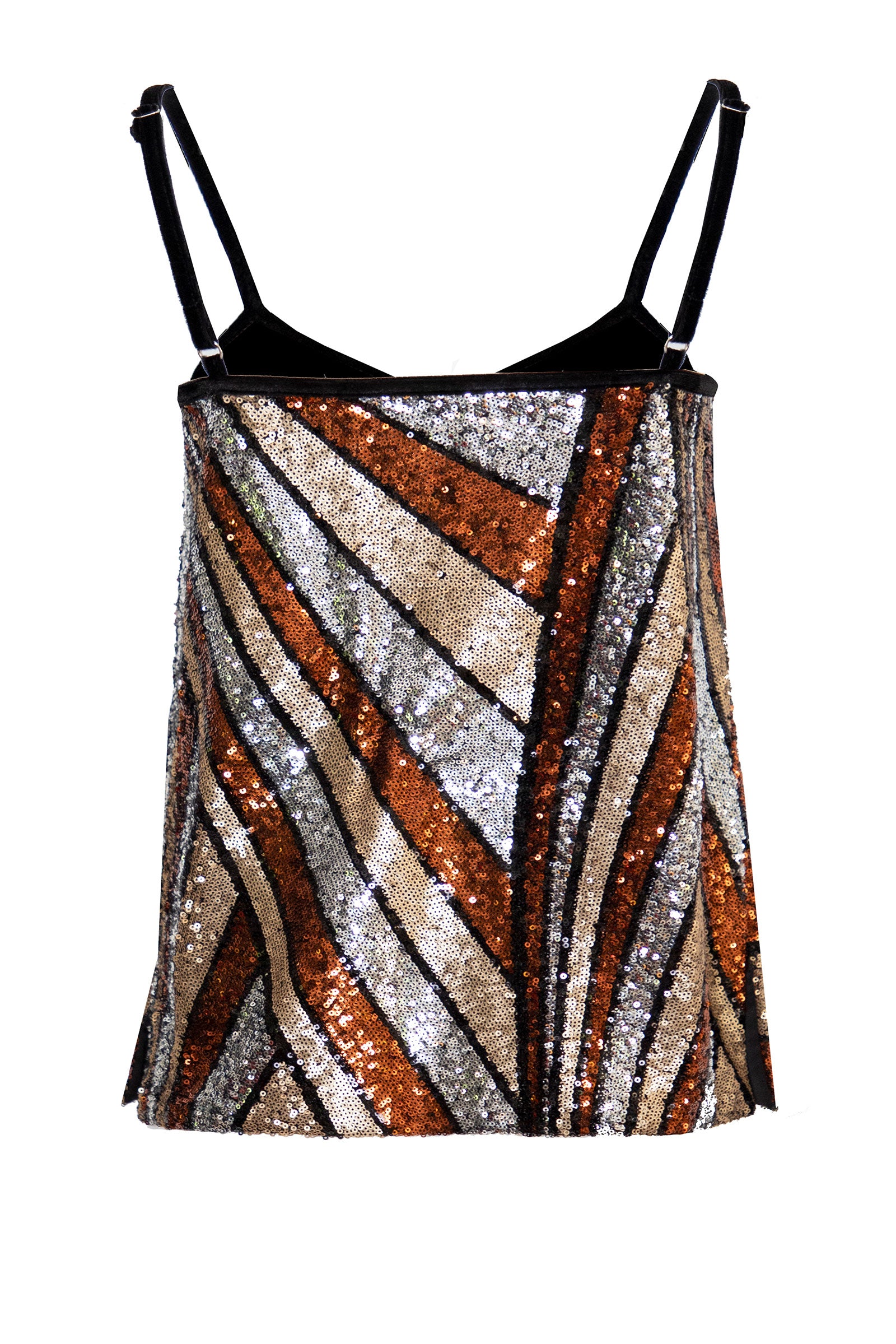 Ilona Rich Bronze Geometric Sequin Cami Top Rich Fashion Ilona Rich Bronze Geometric Sequin Cami Top Rich Fashion