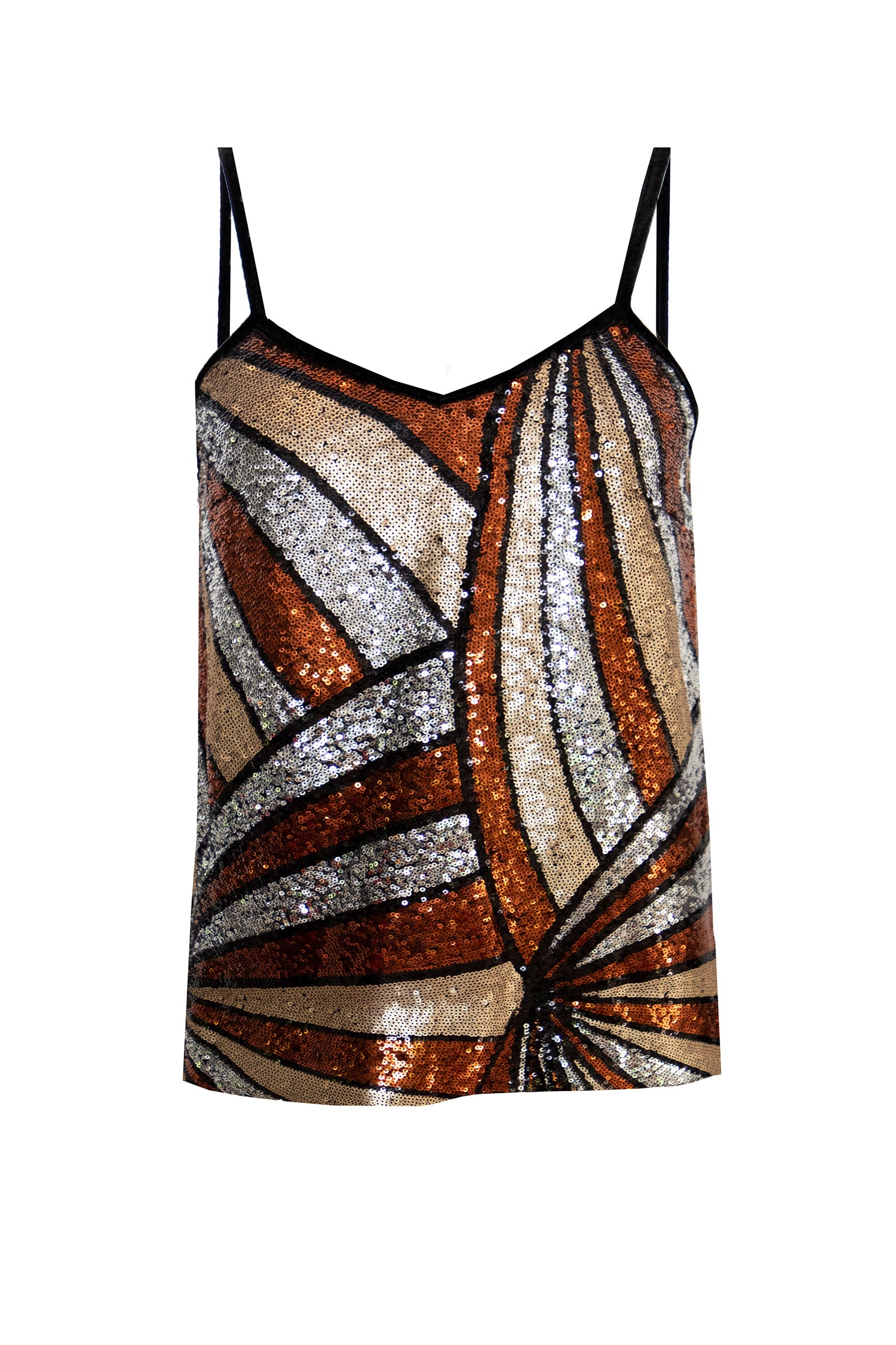 gold sequin strappy top