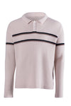 Unisex Pink Cashmere Long Sleeve Polo Shirt
