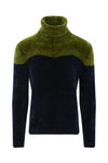 Navy Blue Striped Cashmere Jumper-Small