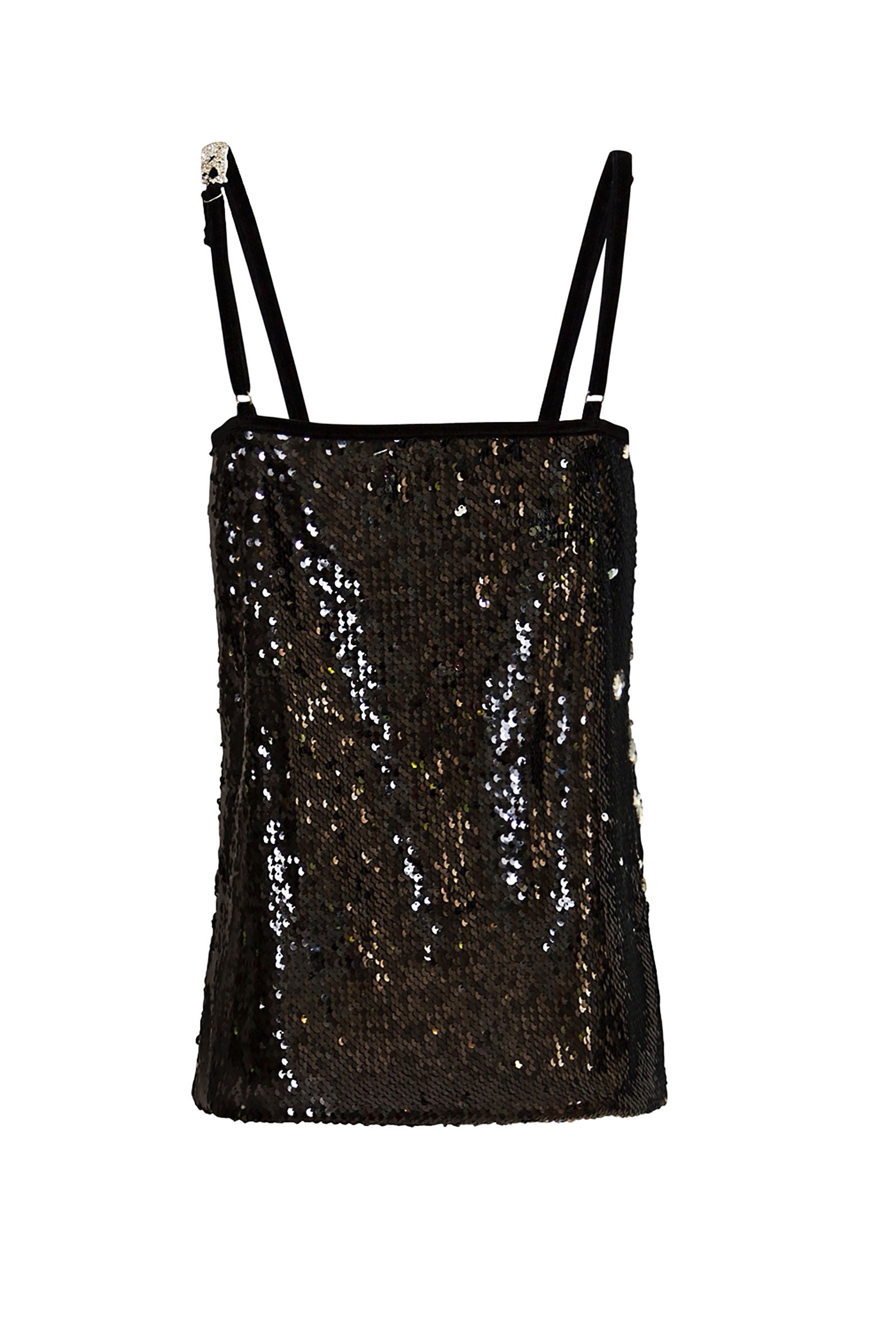 black sequin cami top