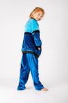 Kids Blue Velour Track Pants