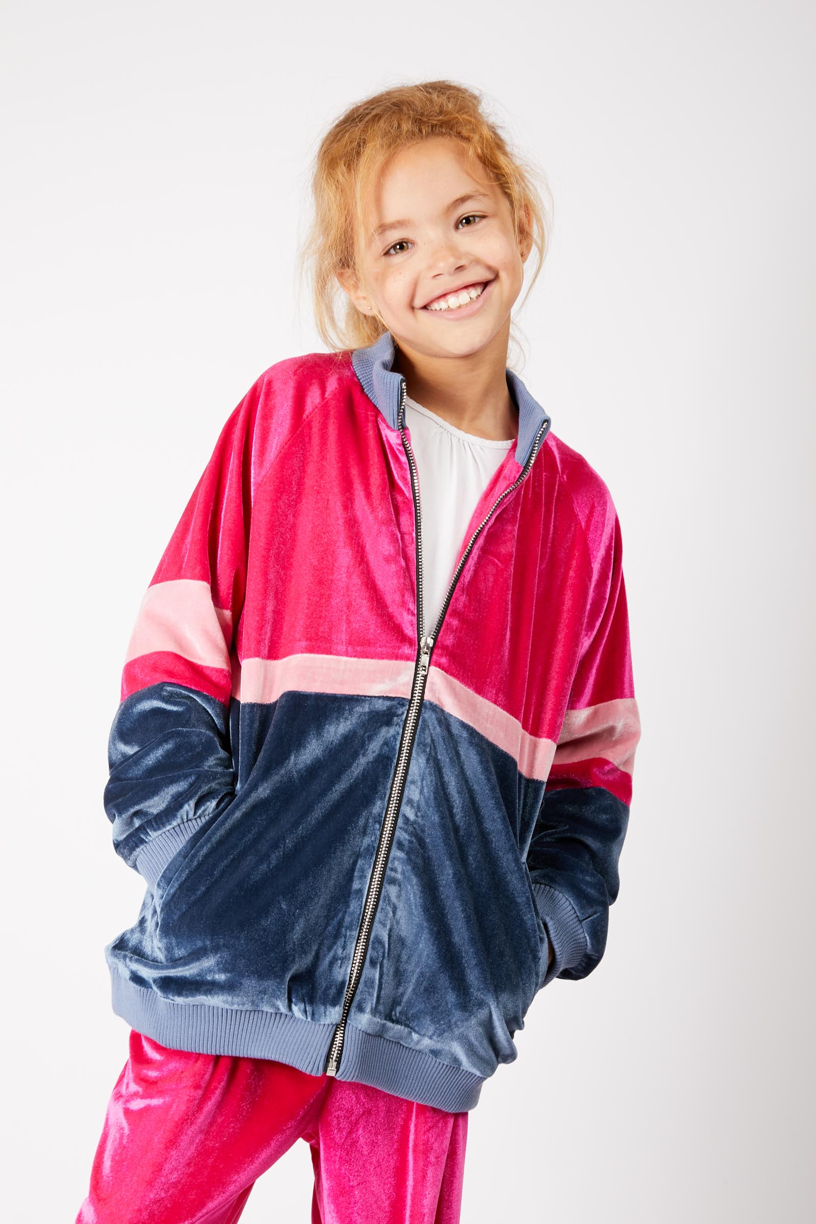 PINK THEREDTHREAD S FLIP NYLON JACKET