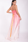 Silk Bead Maxi Dress Pink