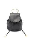 Black Leather Bag with Detachable Tassels