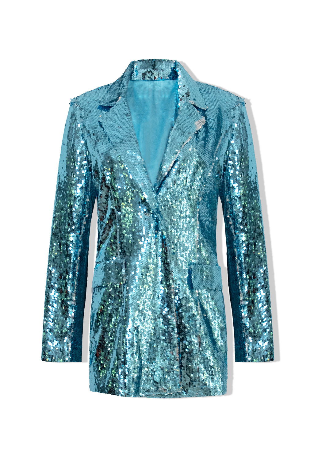Ilona Rich Blue & Silver Sequin Single Breasted Blazer