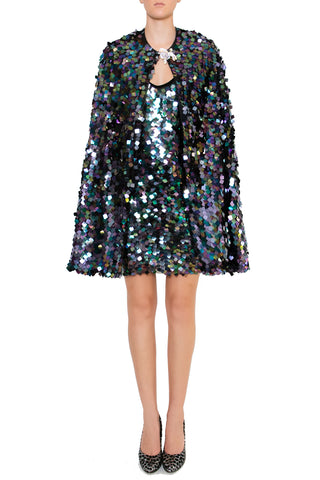 Ilona Rich Embellished Sequin Metallic Iridescent Dress