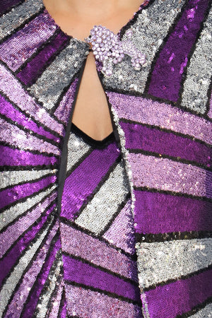 Ilona Rich Sequin Purple Cape