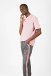 Unisex Pink Cashmere Polo Shirt-XL-Pink