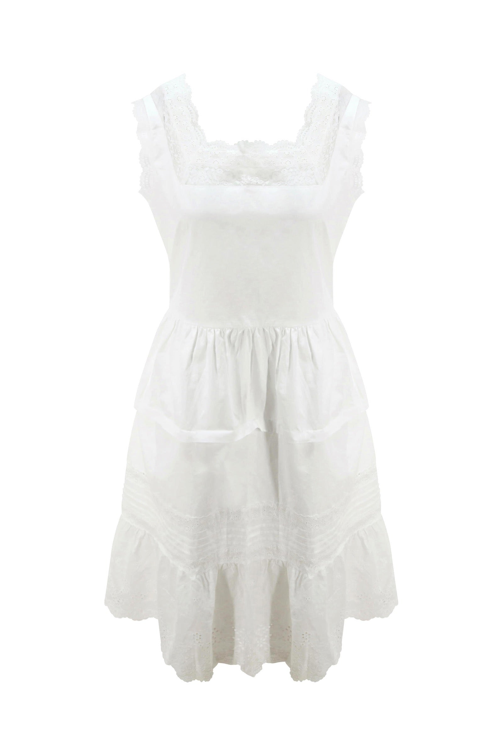 denim dress outfit Rich Fashion Cotton Lace Trim Summer Dress
