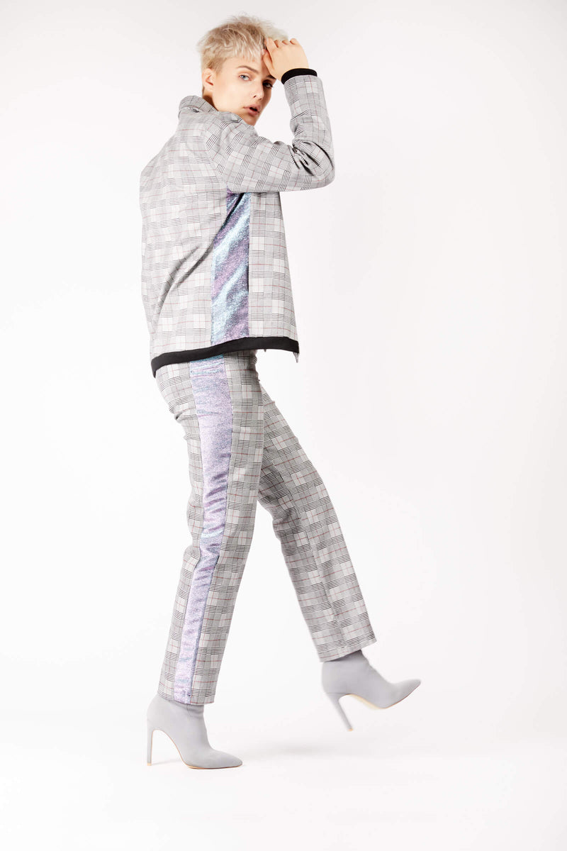 Adrian Schachter Grey Checkered Suit Trousers