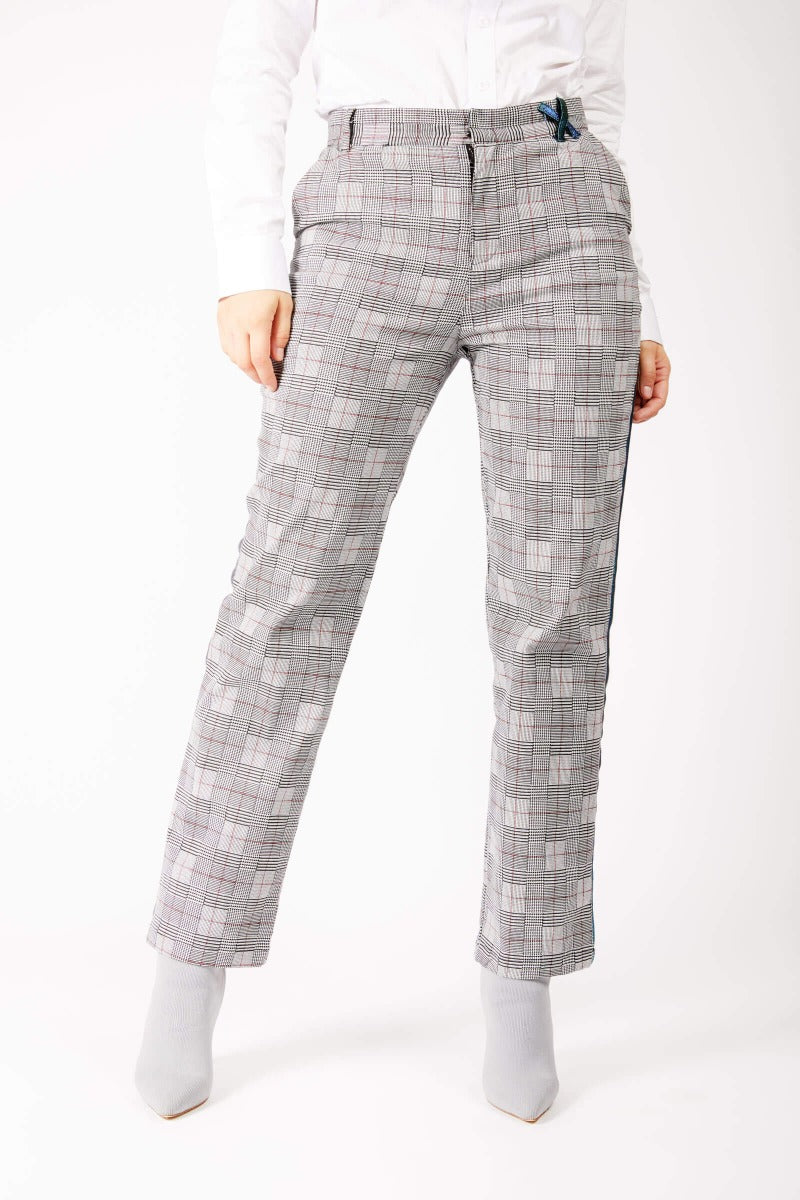 Adrian Schachter Grey Checkered Suit Trousers