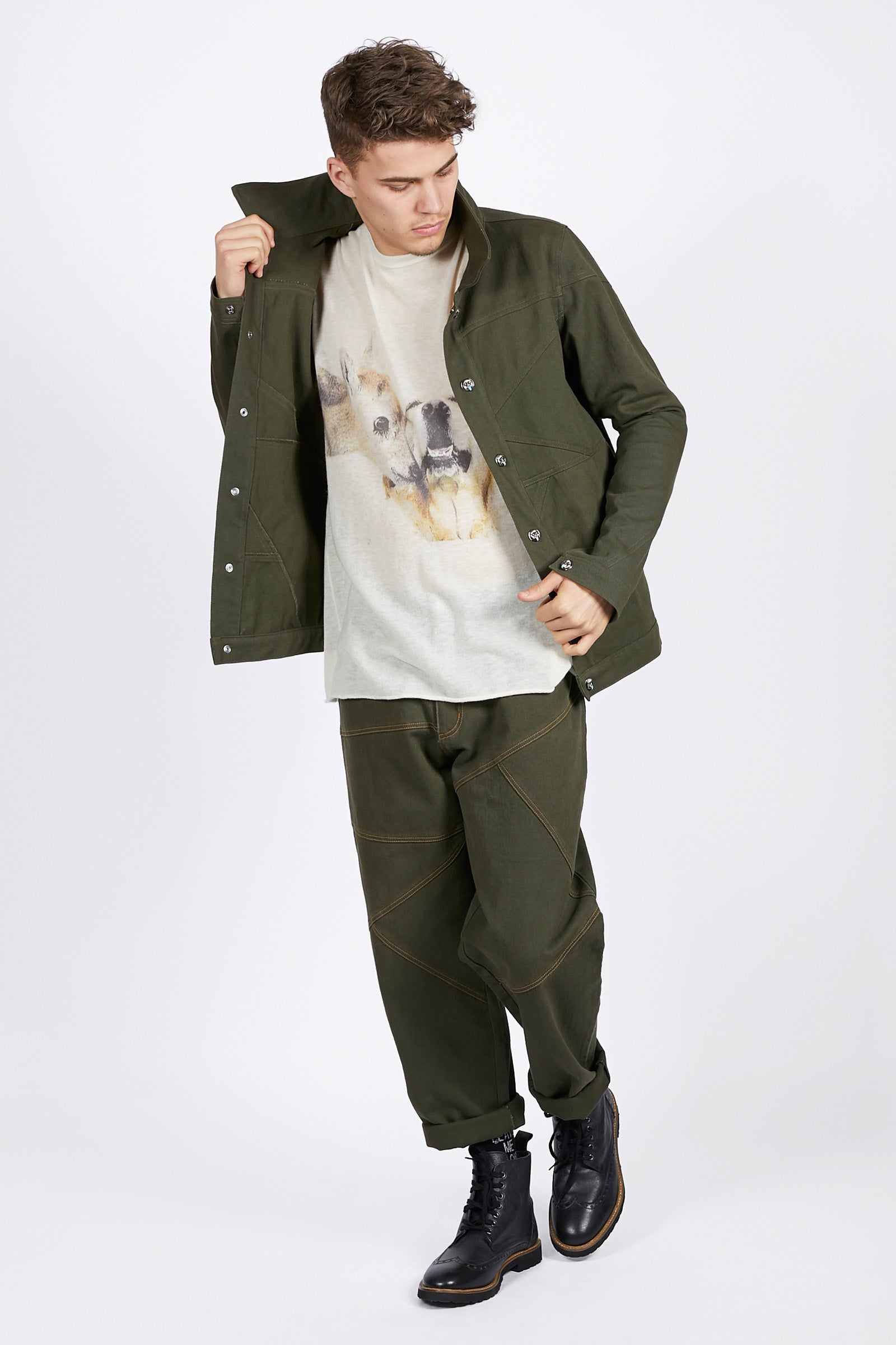 Adrian Unisex Olive Green Denim Jacket – Rich Fashion