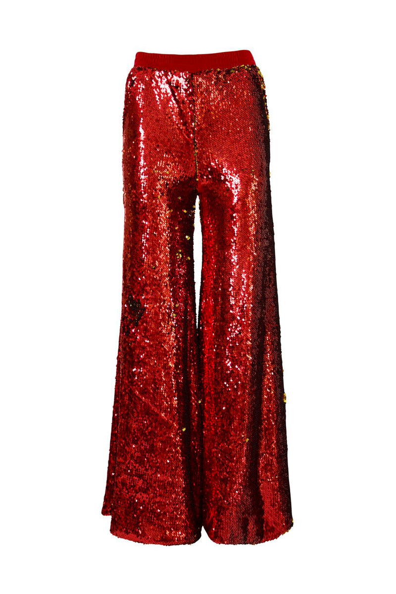 Bliver værre Professor gnist Ilona Rich Red & Gold Sequin Wide Leg Trousers – Rich Fashion
