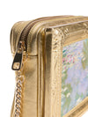 Water Lilies Framed Gold Leather Bag