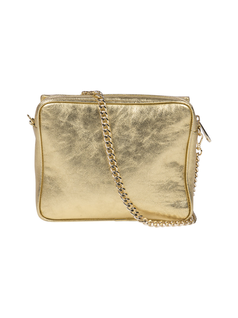 The Dance Framed Gold Leather Bag