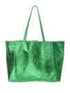 Green Metallic 100% Leather Shoulder Bag