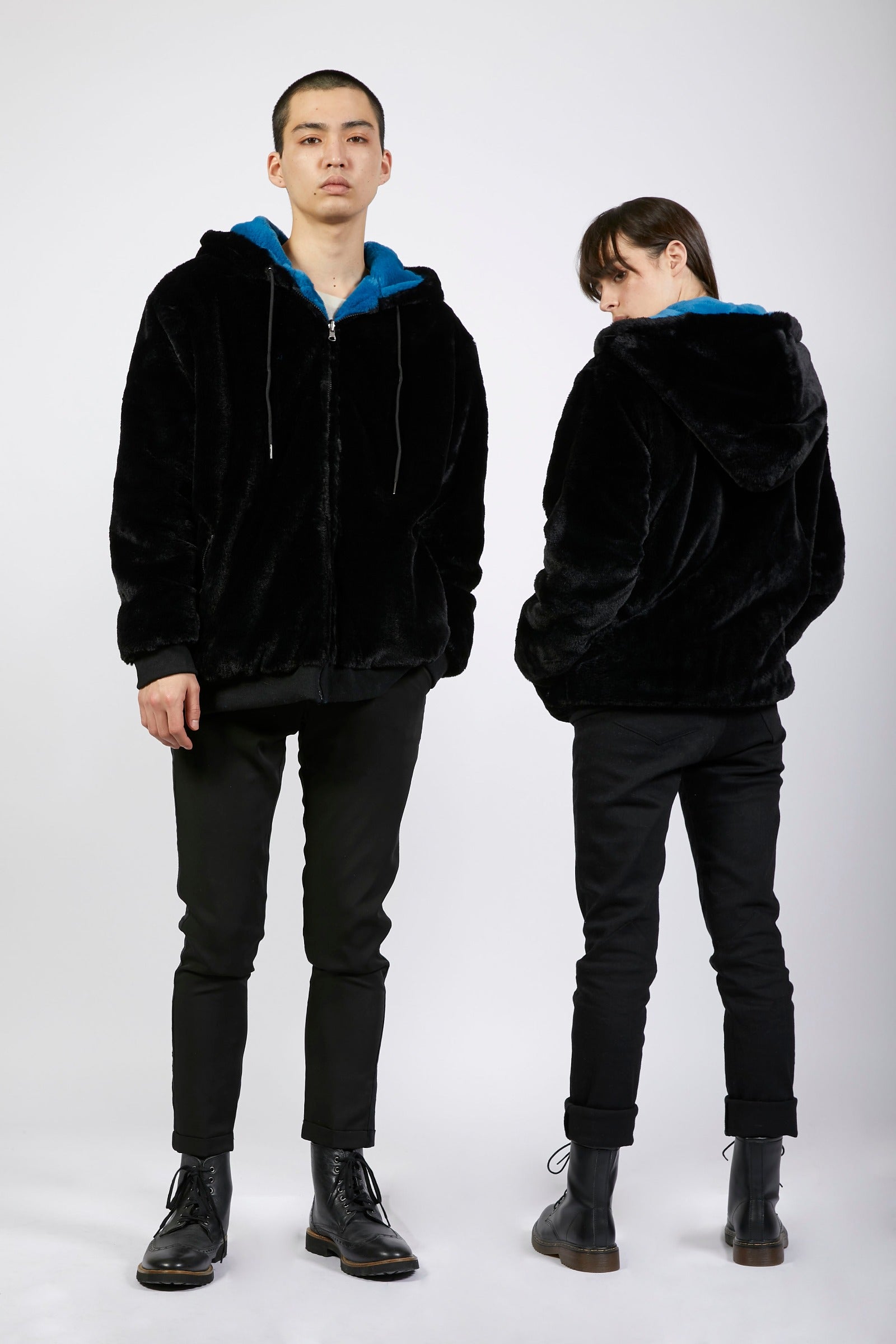 Unisex Reversible Faux Fur Hoodie – Rich Fashion