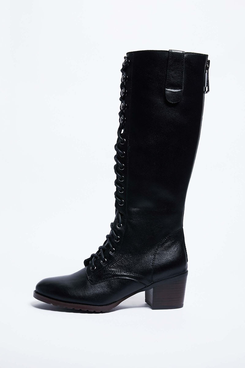 Black High Leather Boots
