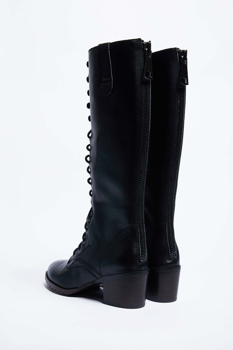 Black High Leather Boots