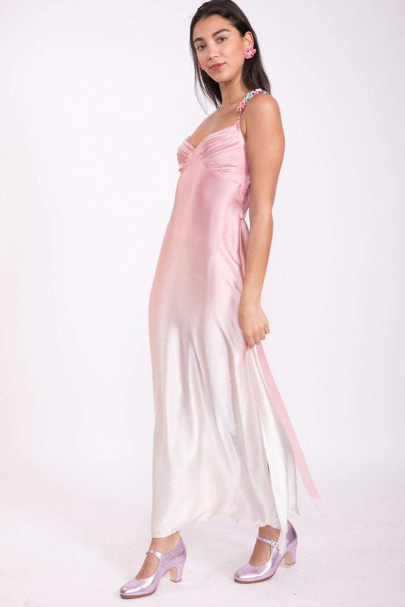 Silk Bead Maxi Dress Light Pink Silk Bead Maxi Dress Light Pink