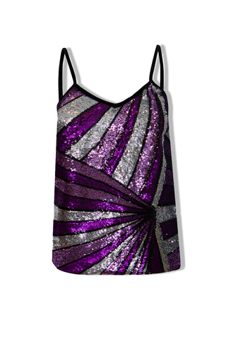 Purple Strapless Sequin Bow Mini Dress