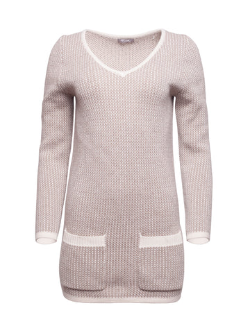 Pink Roll Neck Cashmere Poncho
