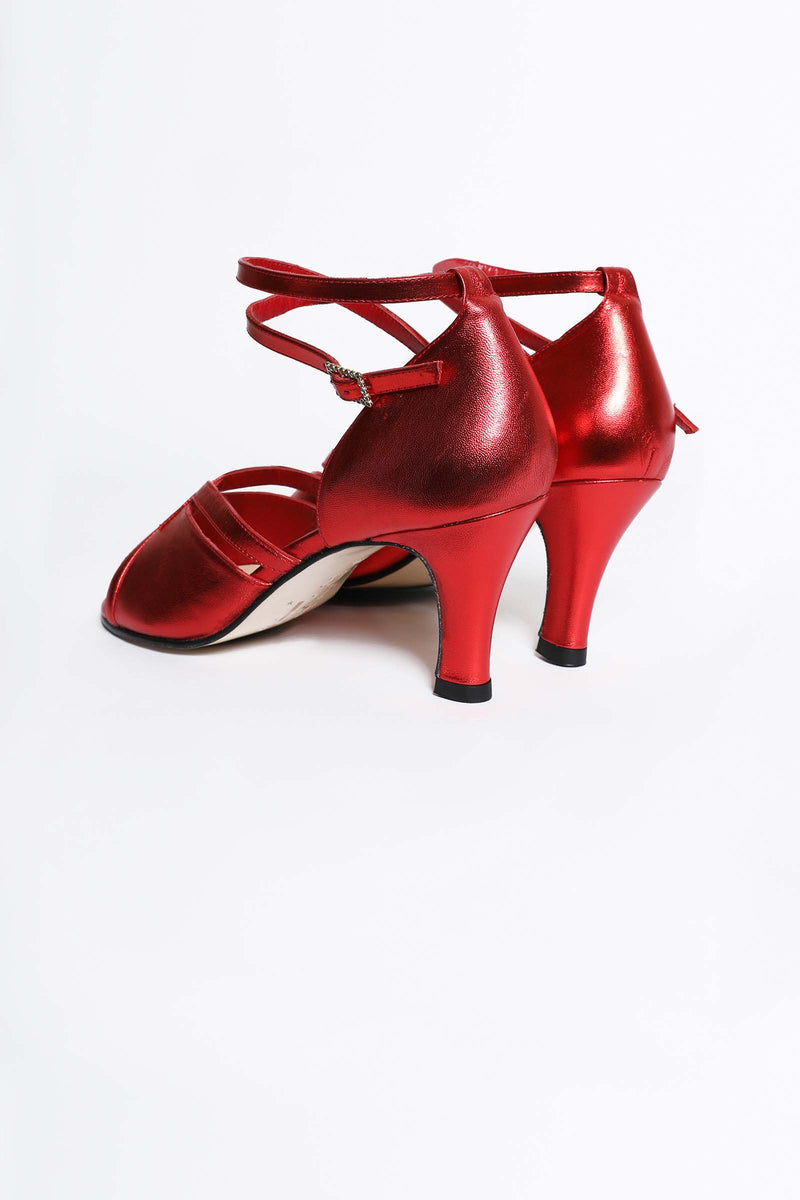 Metallic Red Dancing Heels